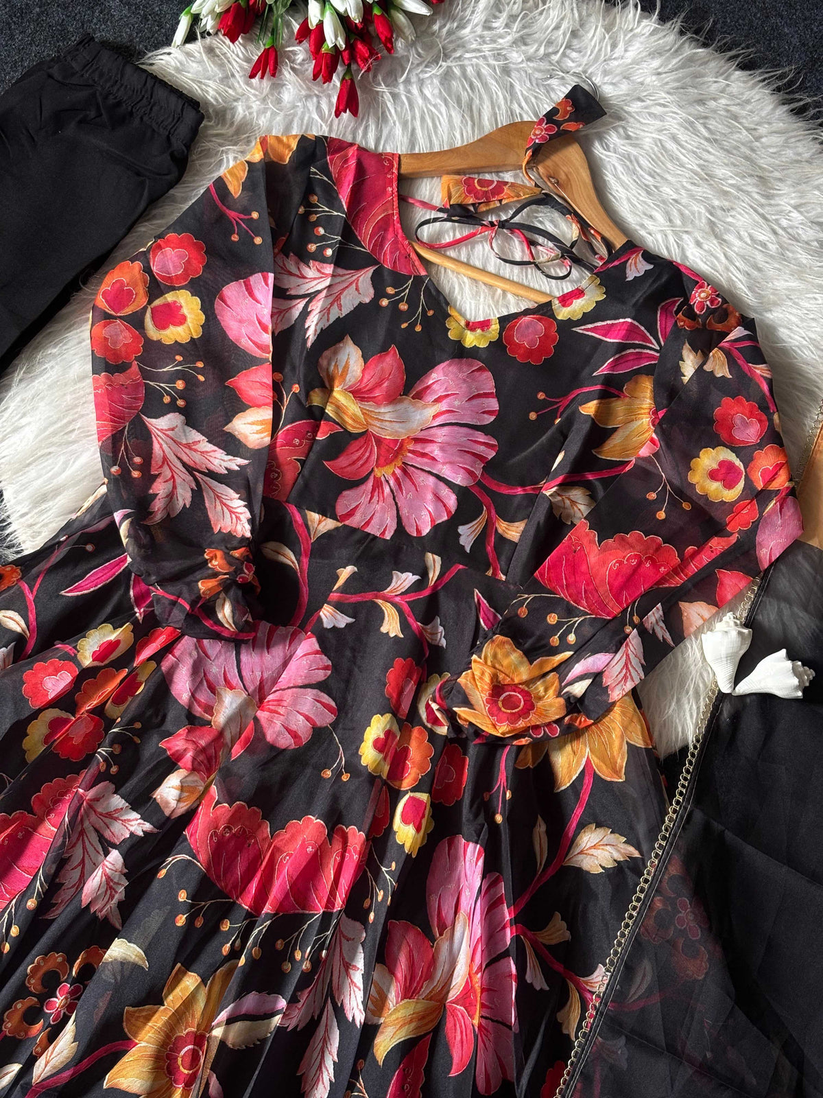Tabby Silk Organza Printed Suit 139