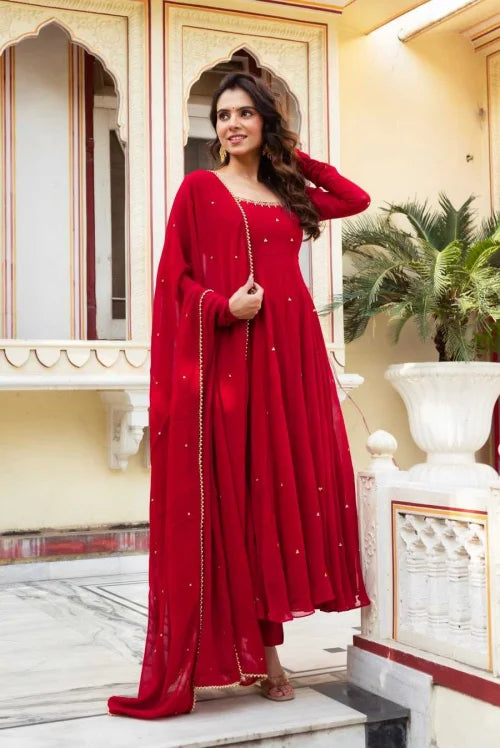 Faux Georgette Embroidery Suit 142
