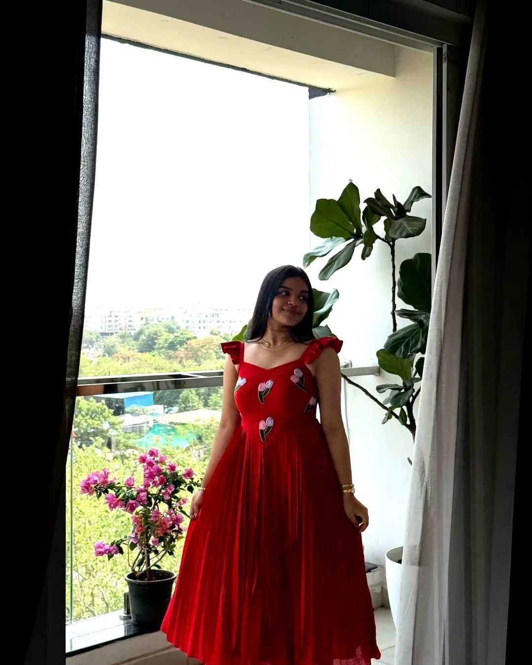 Vichitra Silk Embroidery Gown
