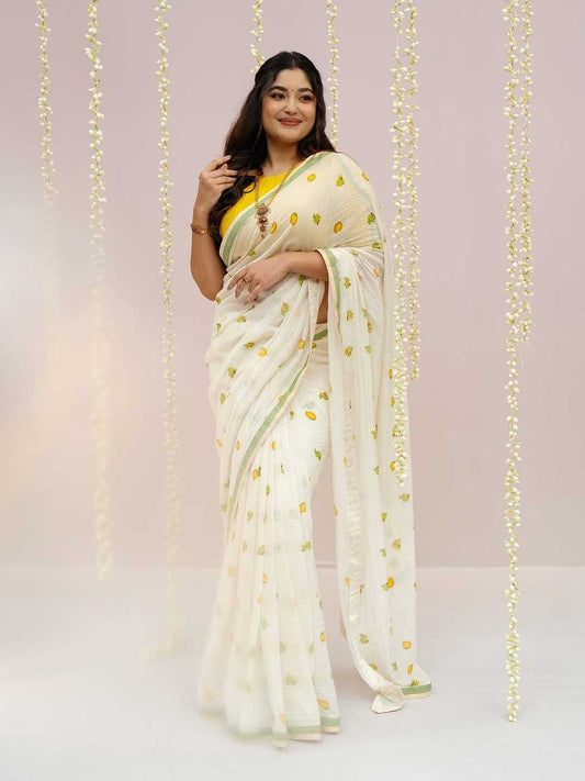 Cat Linen Printed Saree