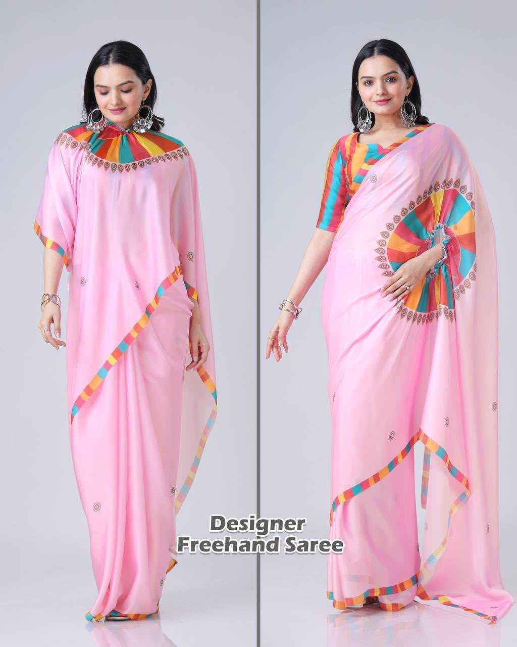 Ffer Satin Designer Saree