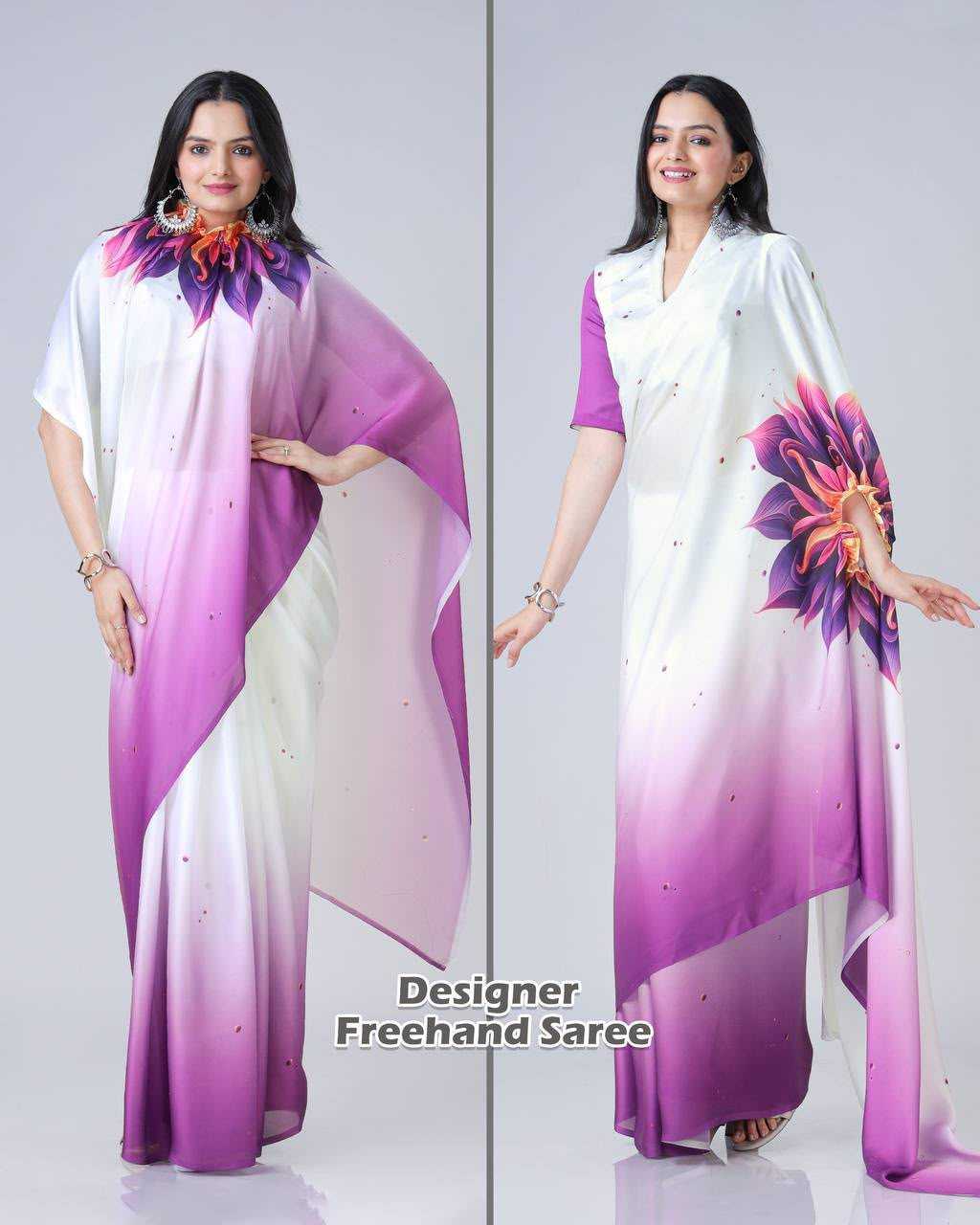 Ffer Satin Designer Saree