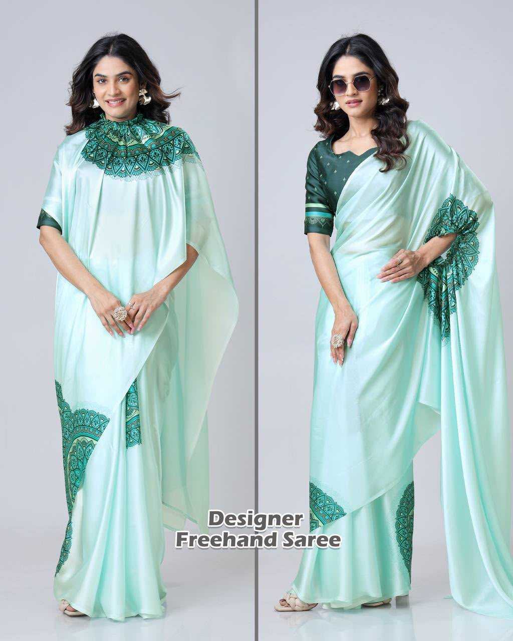 Ffer Satin Designer Saree