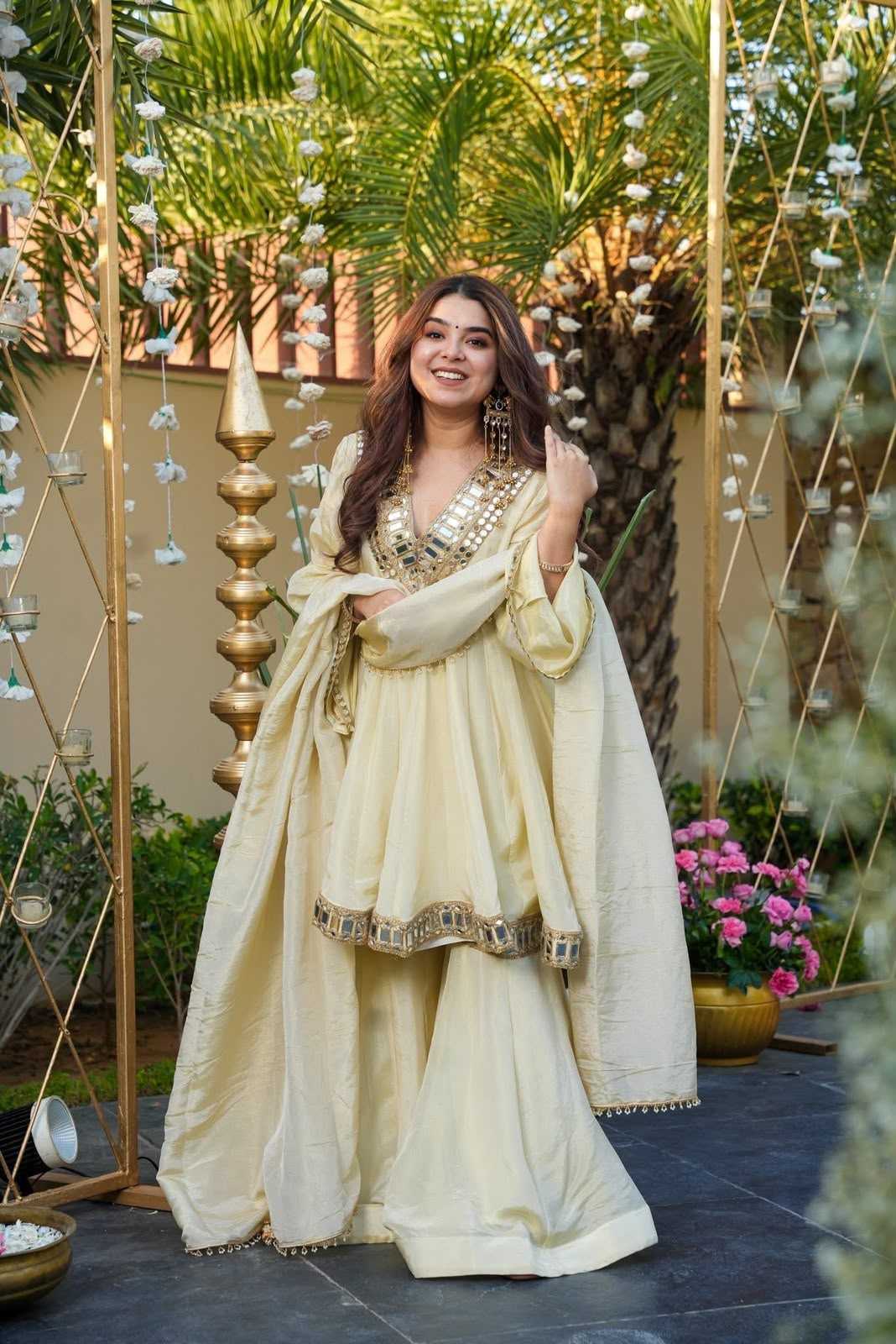 Mirror Soft Chinon Embroidery Suit