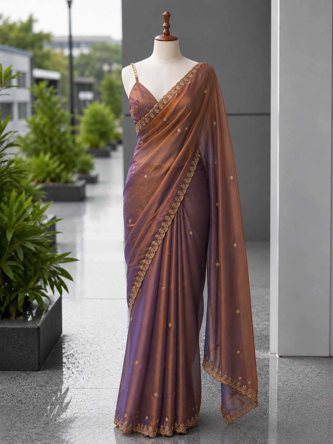 Satin Designer Saree