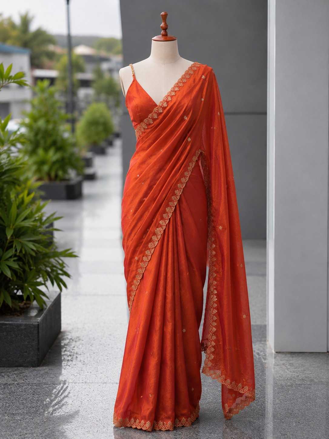 Satin Designer Saree