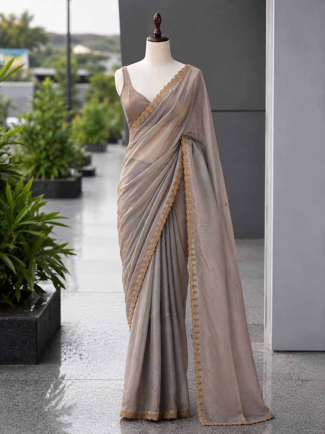 Satin Designer Saree