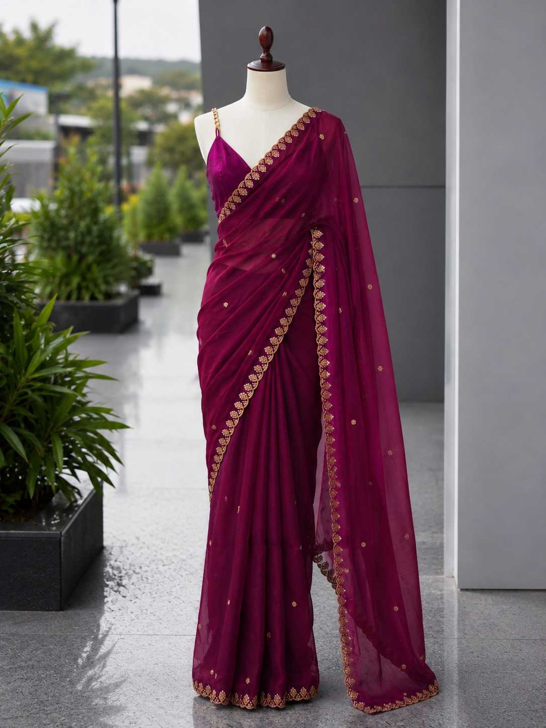 Satin Designer Saree