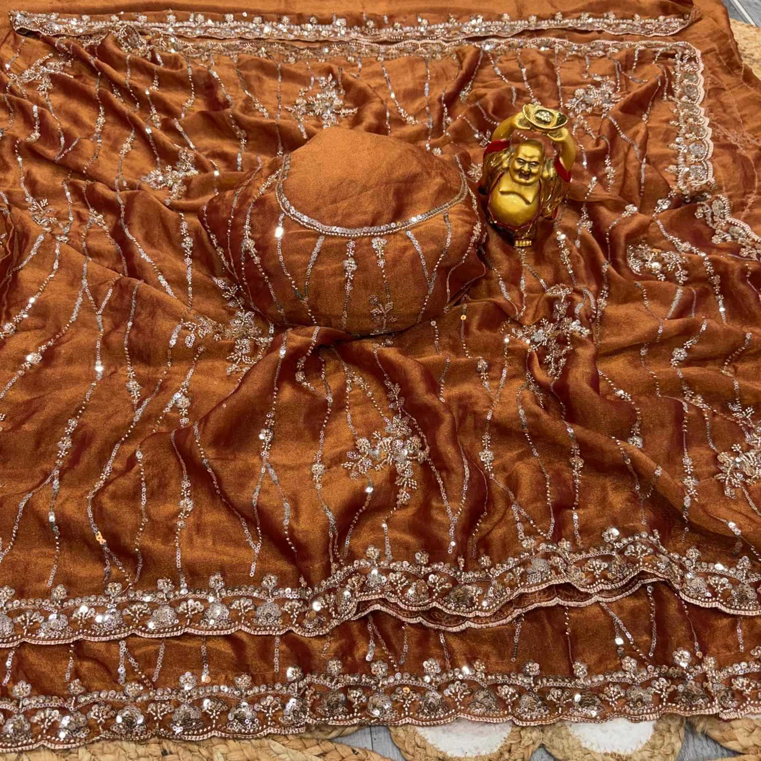 Dull Moss Designer Saree