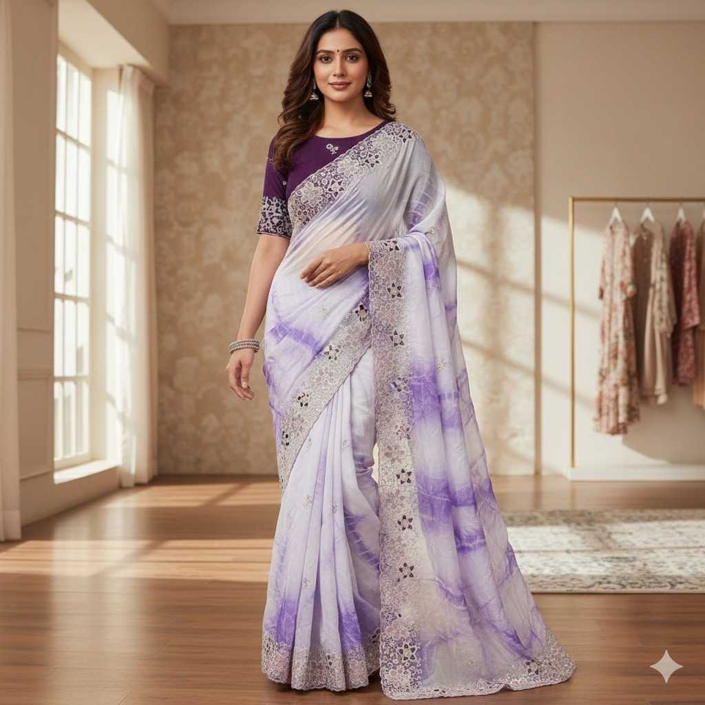 Soft Gold Crush Designer Saree