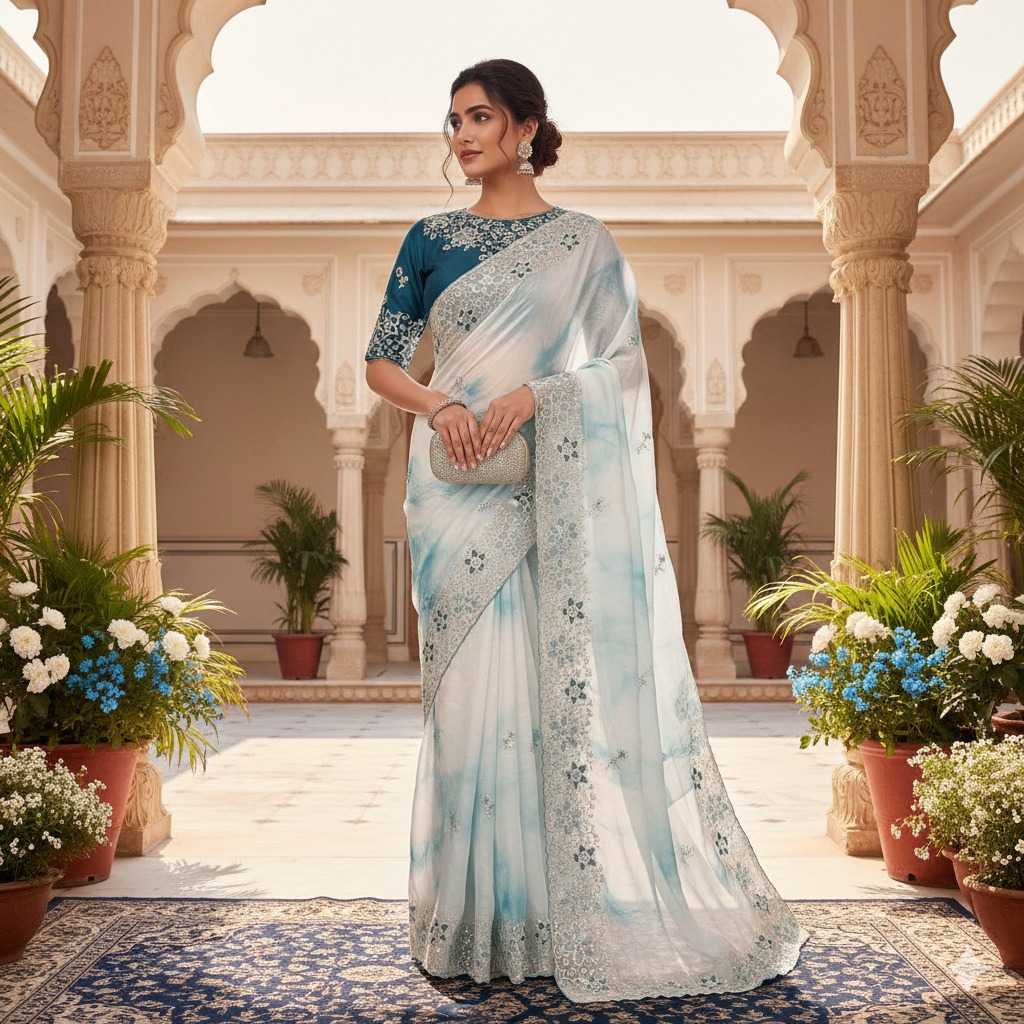 Soft Gold Crush Designer Saree
