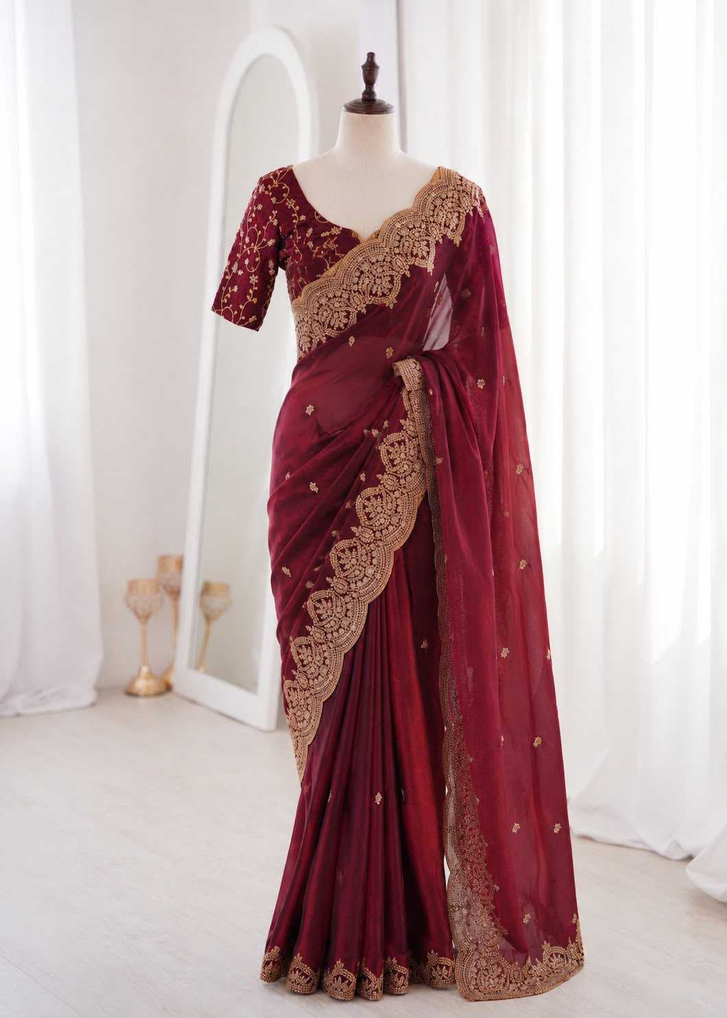 Satin Sequence Saree