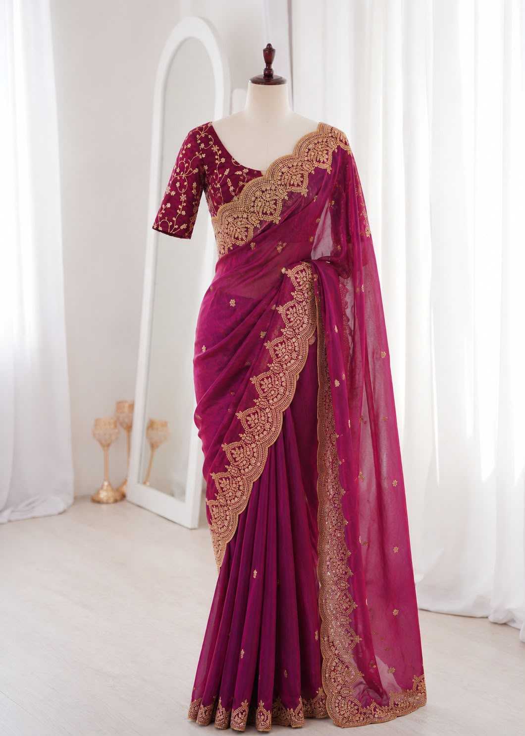 Satin Sequence Saree