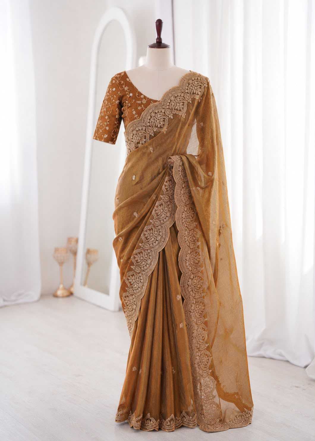 Satin Sequence Saree
