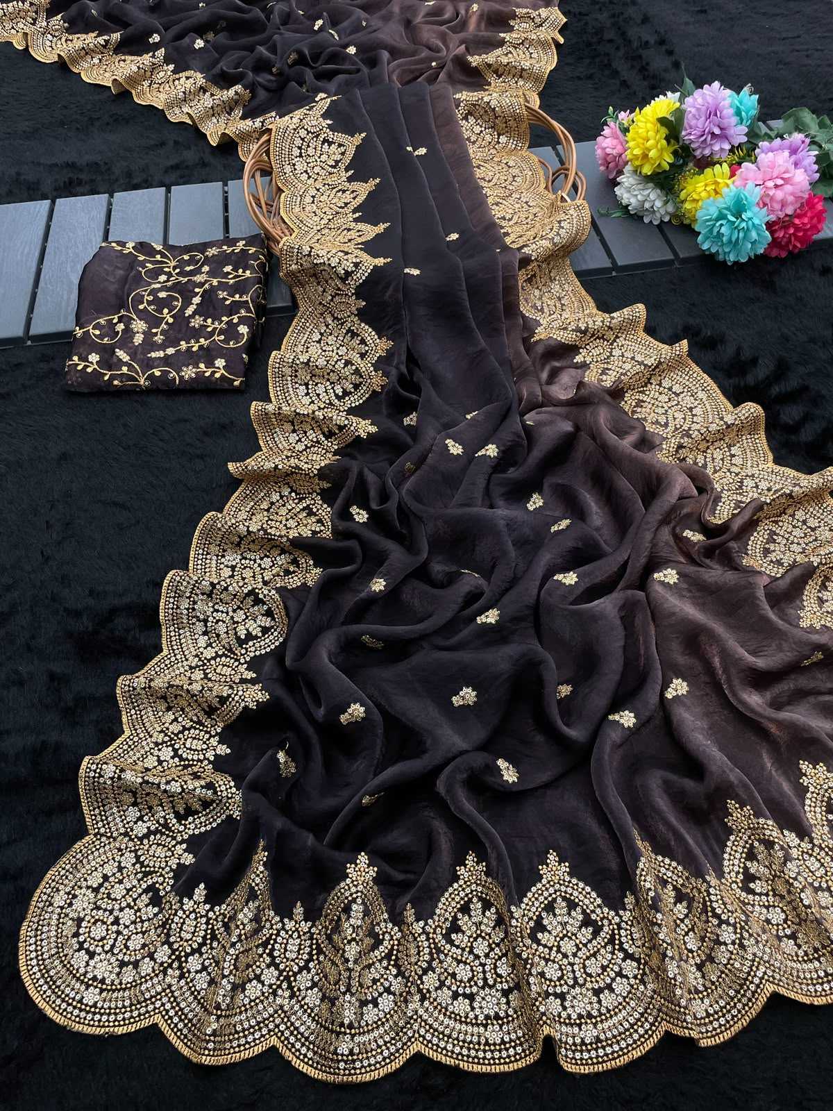 Satin Sequence Saree