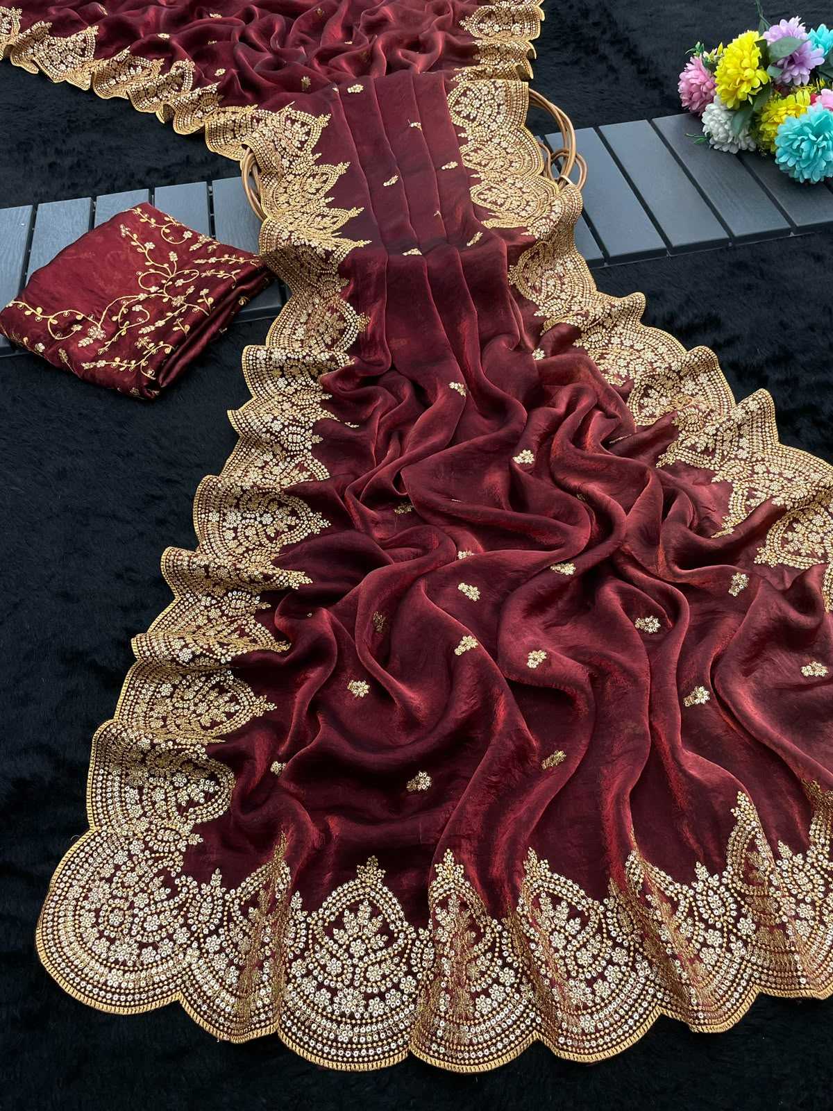 Satin Sequence Saree