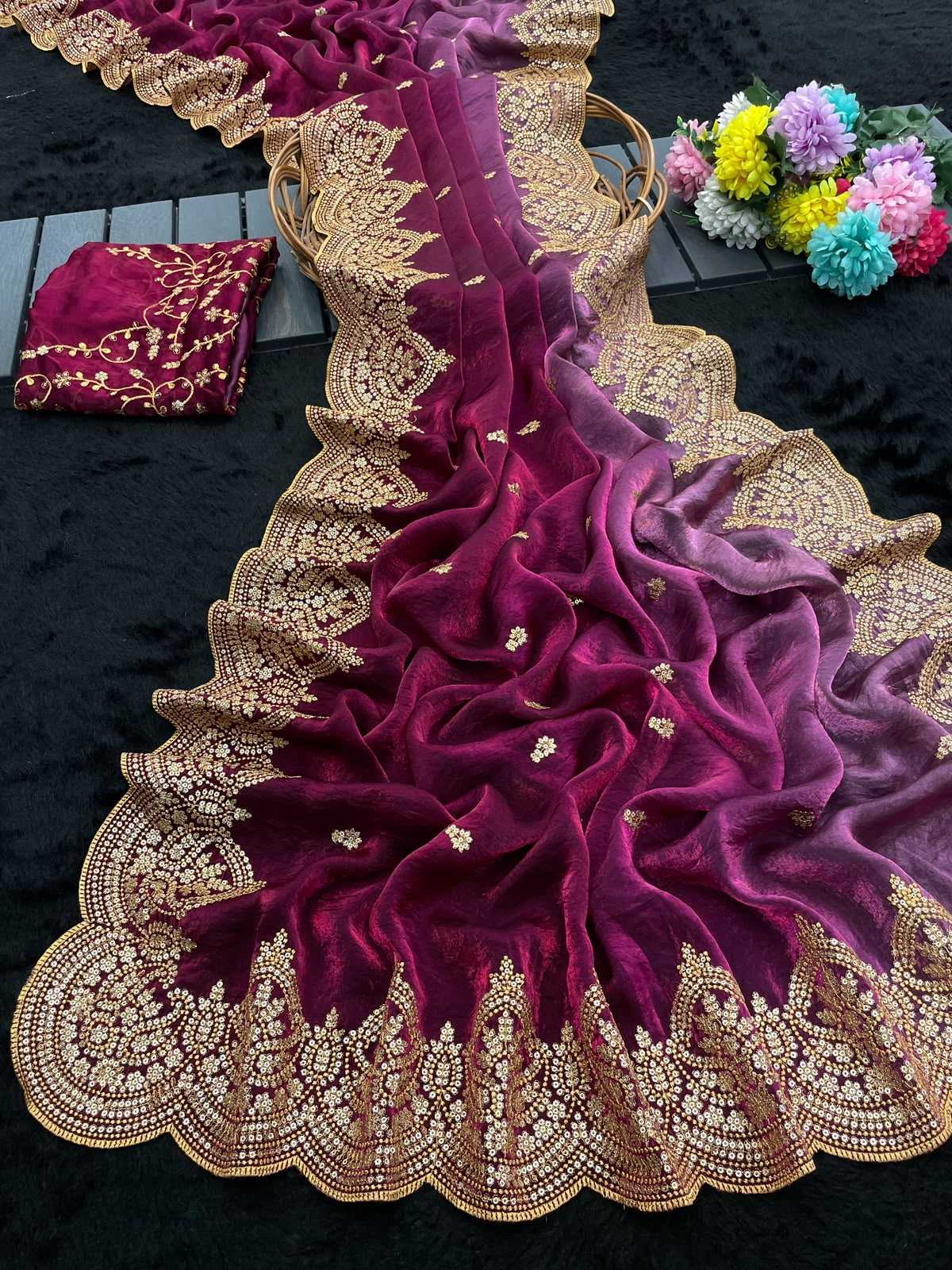 Satin Sequence Saree