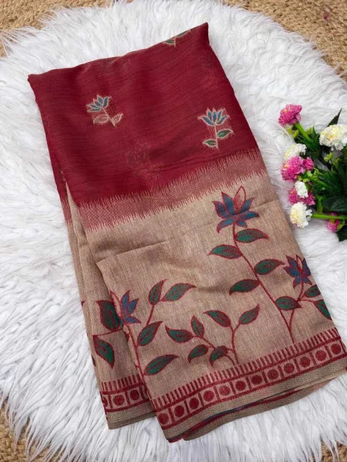 Akshara Soft Cotton Designer Saree in Purple