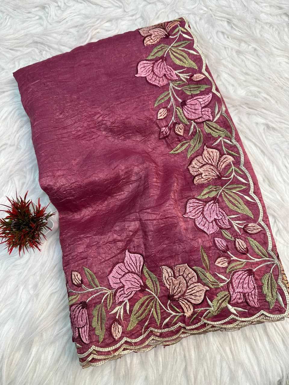 Amoli Soft Gold Crush Designer Saree
