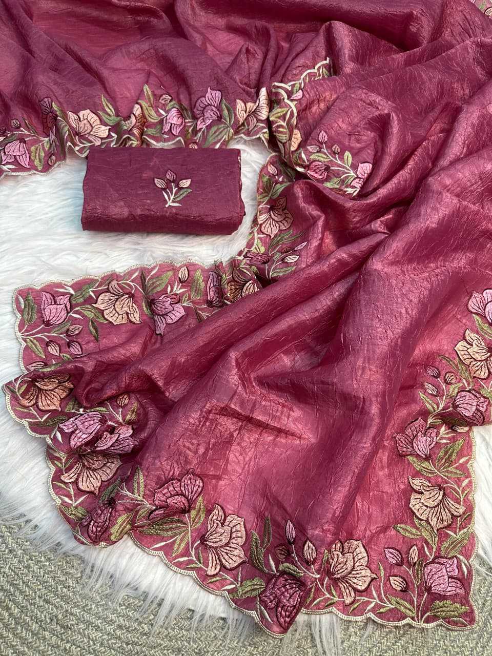 Amoli Soft Gold Crush Designer Saree