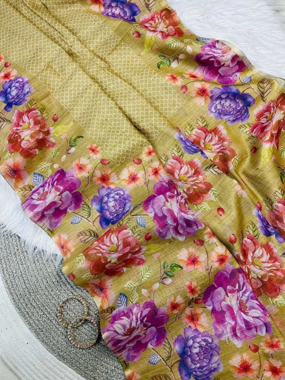 Linen Printed Saree