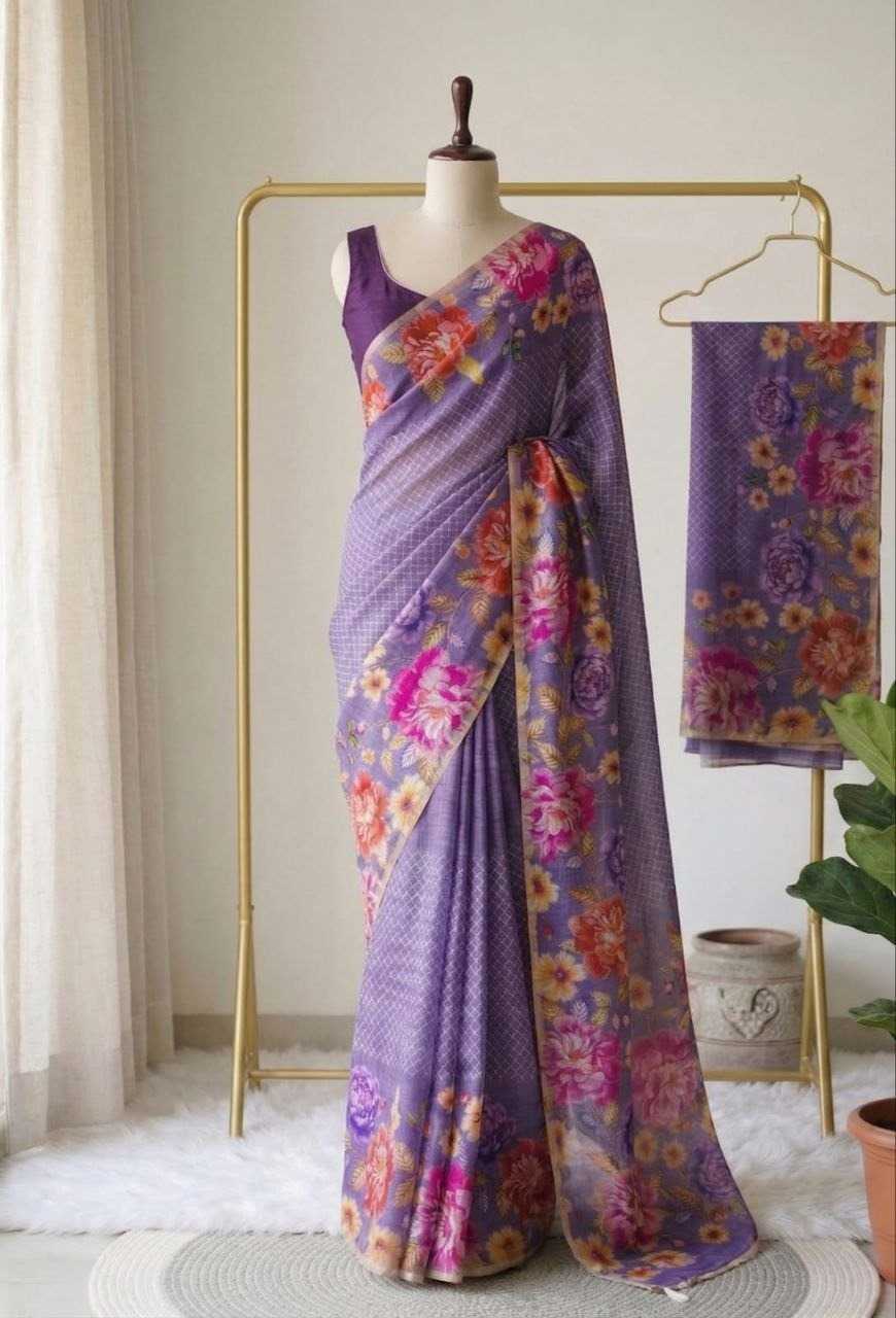 Linen Printed Saree