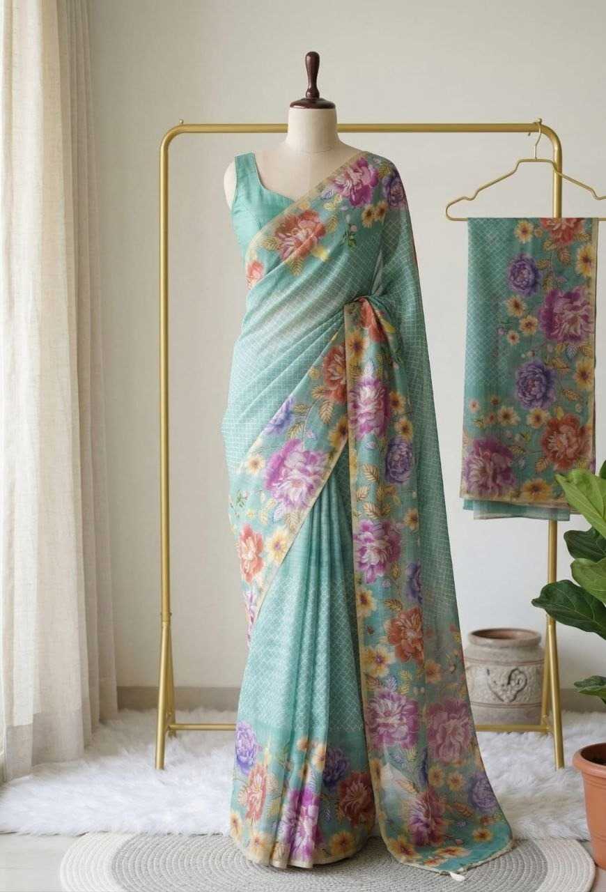 Linen Printed Saree
