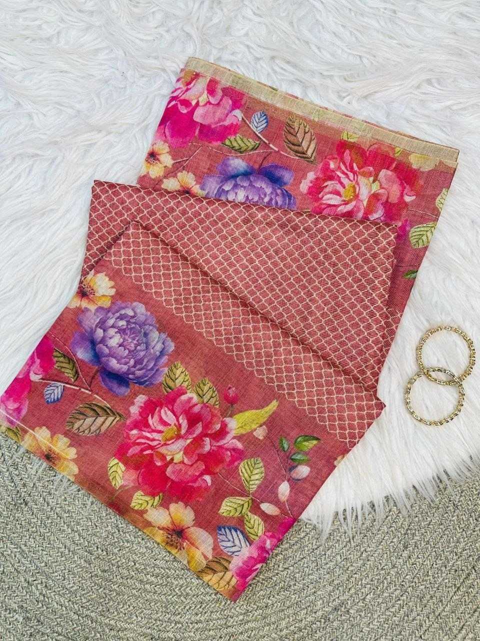 Linen Printed Saree