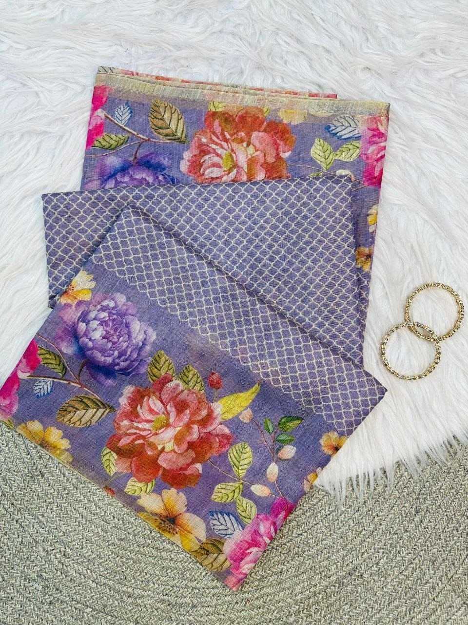 Linen Printed Saree
