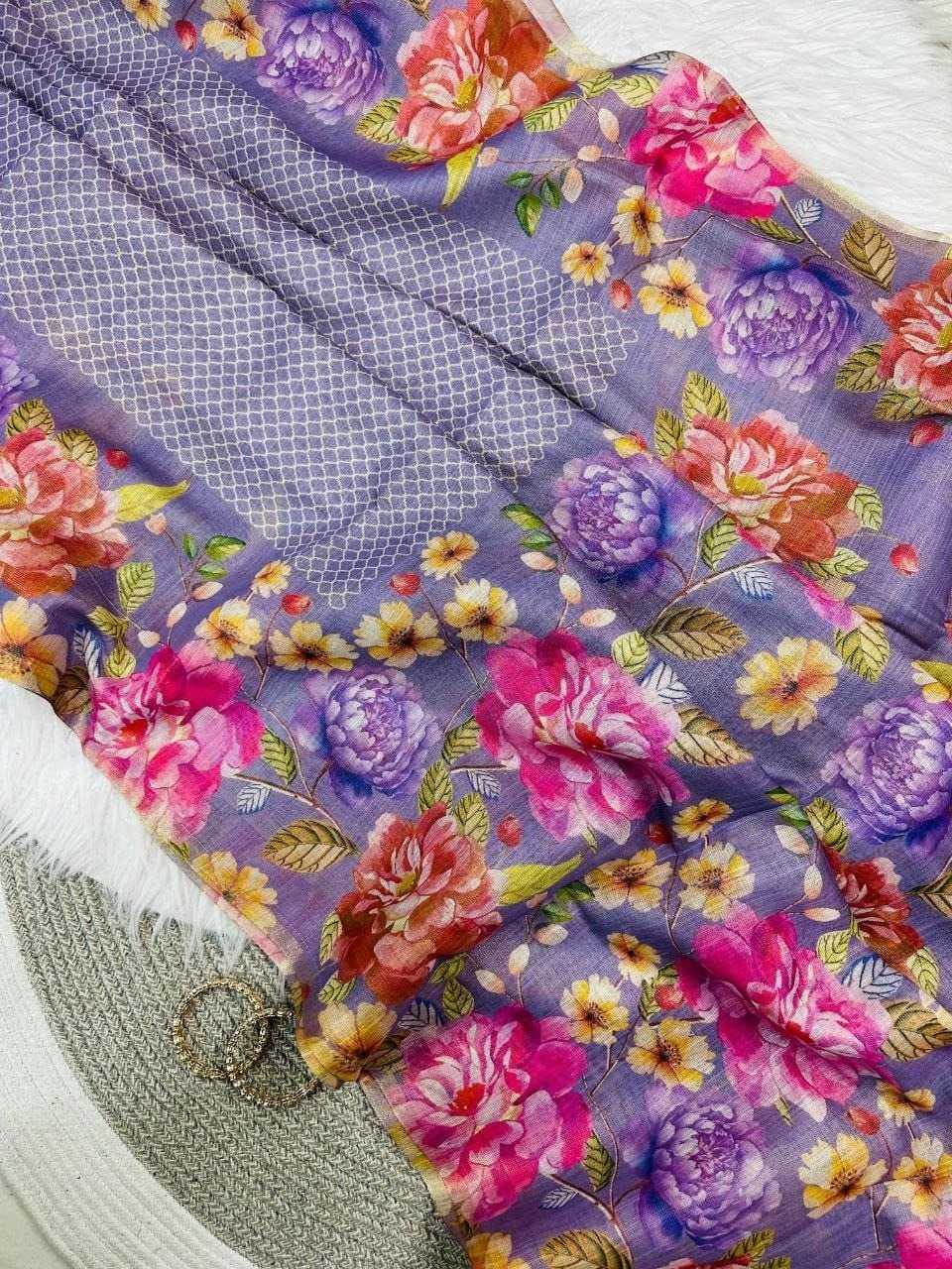 Linen Printed Saree