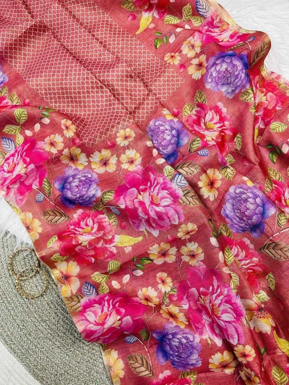 Linen Printed Saree