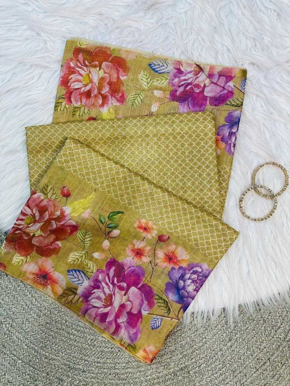 Linen Printed Saree