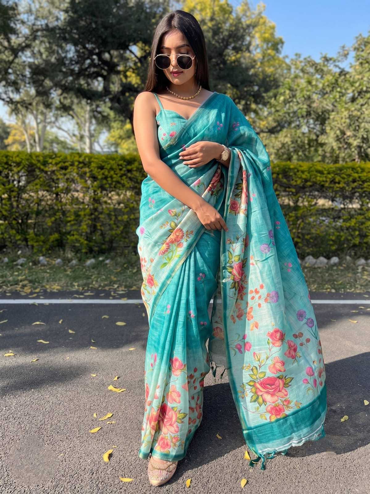 Linen Printed Saree
