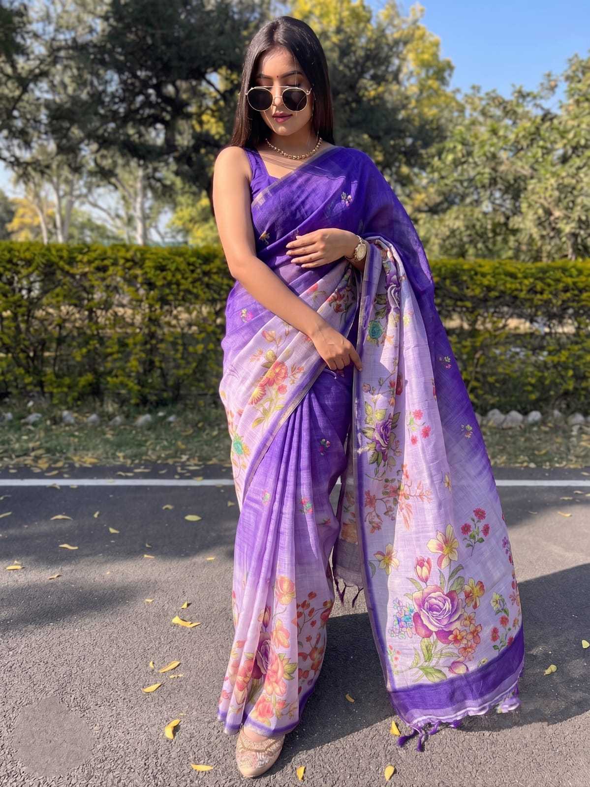 Linen Printed Saree