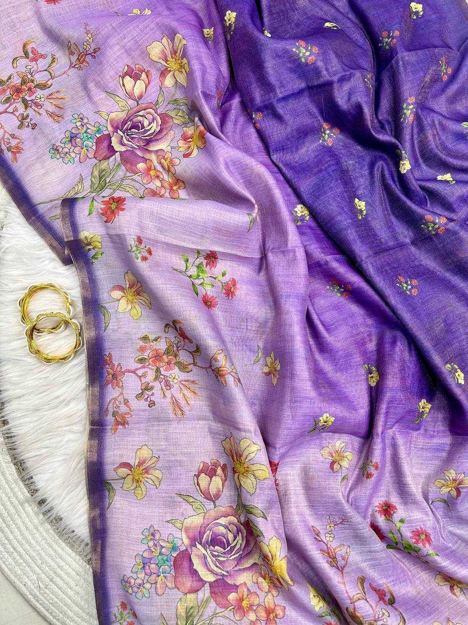Linen Printed Saree