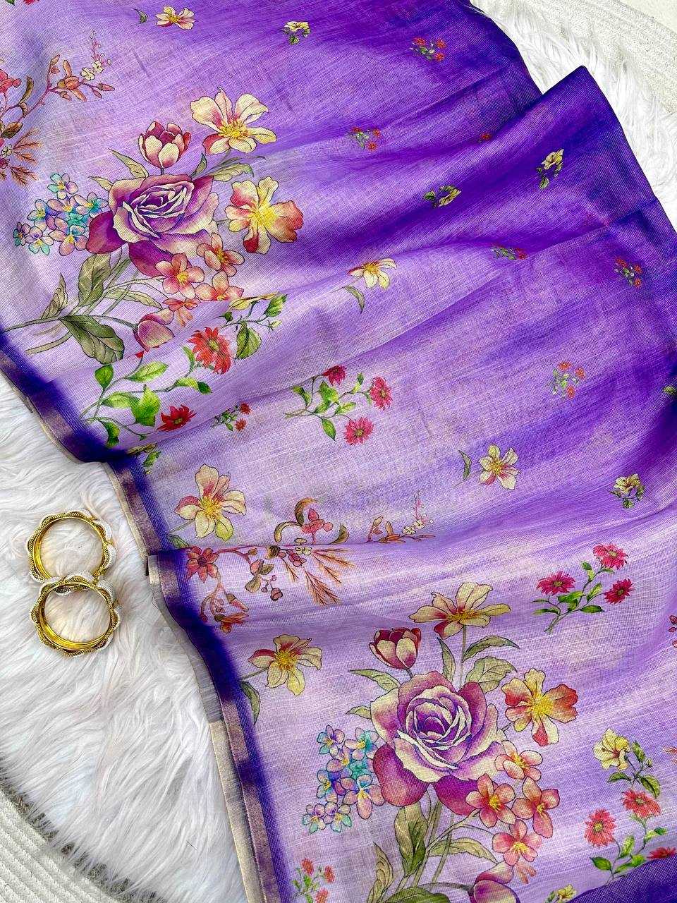 Linen Printed Saree