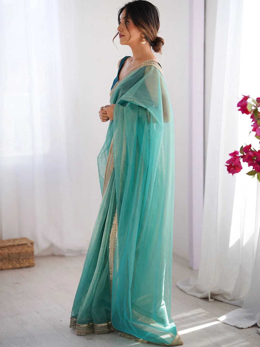 Twill Net Designer Saree