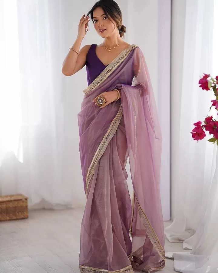 Twill Net Designer Saree
