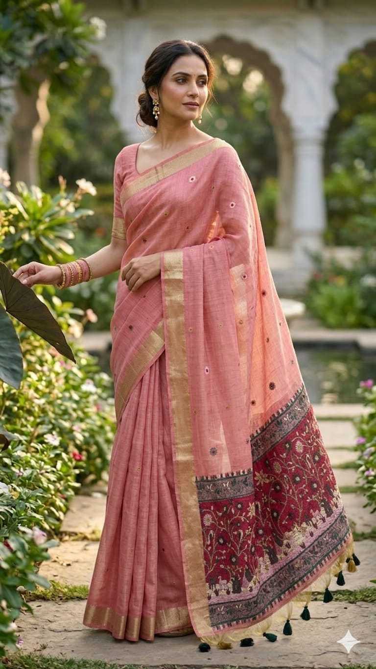 Soft Jamdani Designer Saree in Yellow