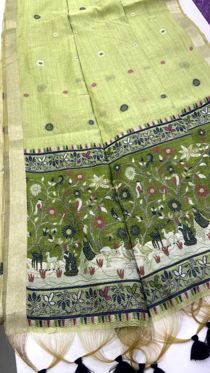Soft Jamdani Designer Saree in Yellow