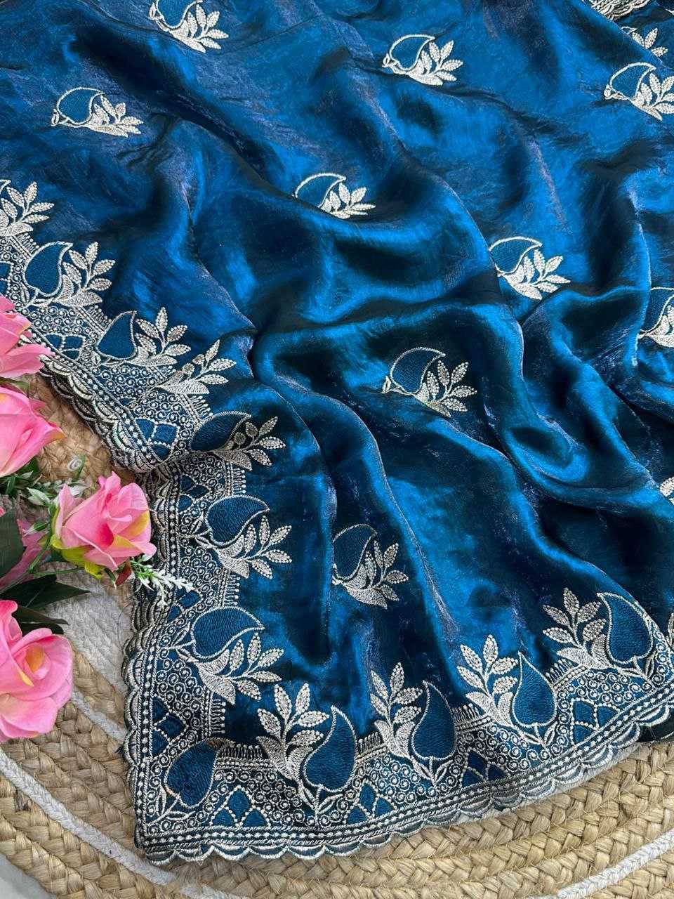 Space Silk Embroidered Saree