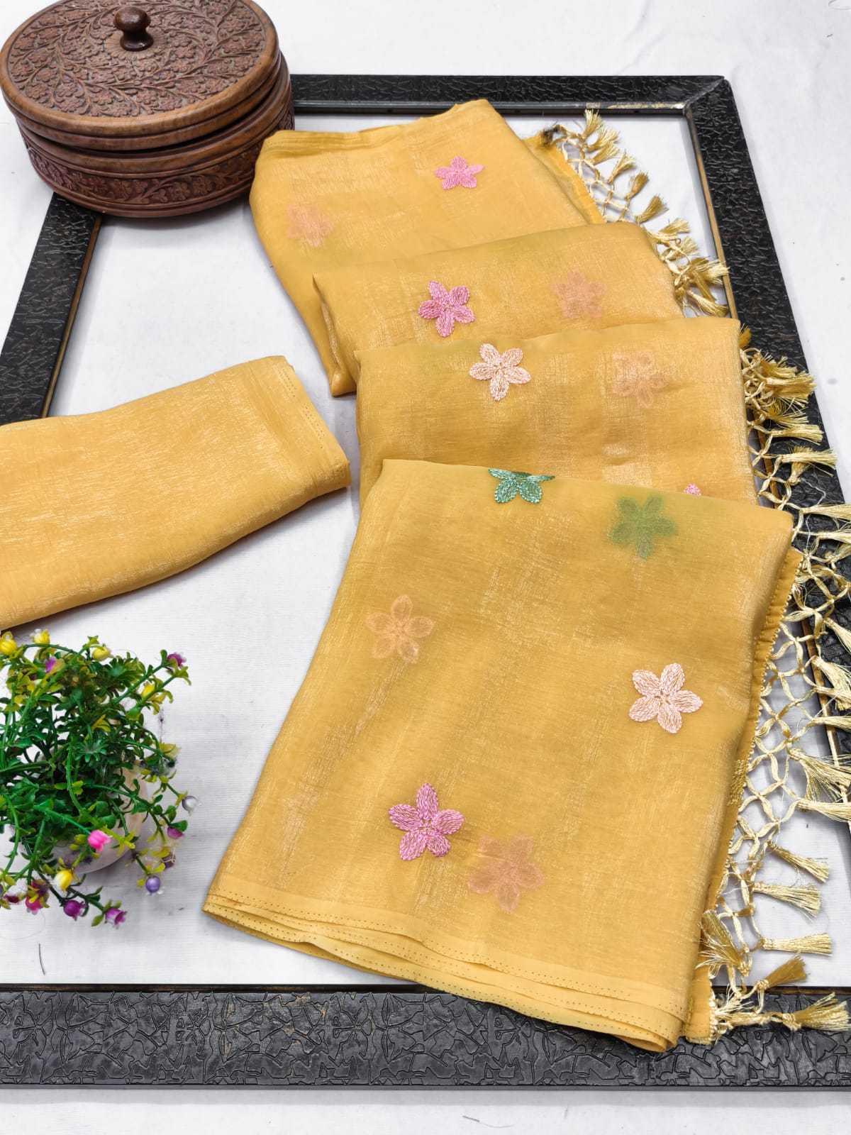 Soft Crush Silk Lace Border Saree