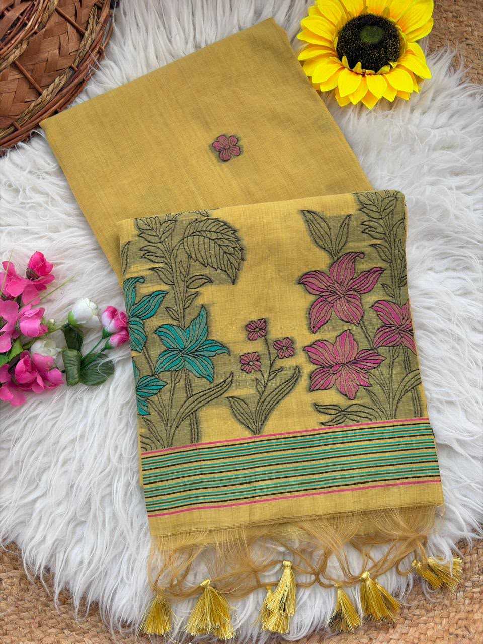 Vrinda Cotton Designer Saree