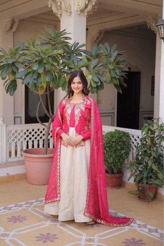Heavy Roman Silk Embroidery Gown
