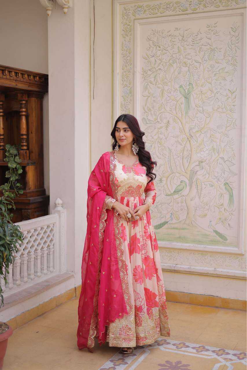 Russian Silk Printed Gown