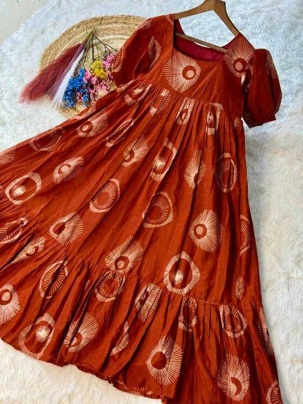 Cotton Party Wear Kurti in Maroon