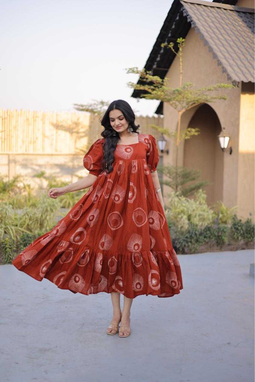 Cotton Party Wear Kurti in Maroon