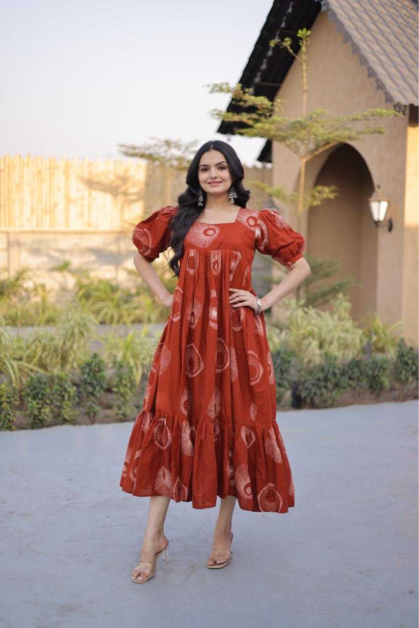 Cotton Party Wear Kurti in Maroon