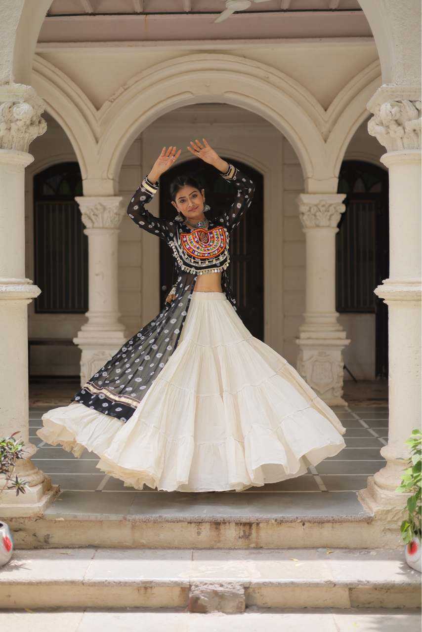 Cotton Fancy Lehenga in Black