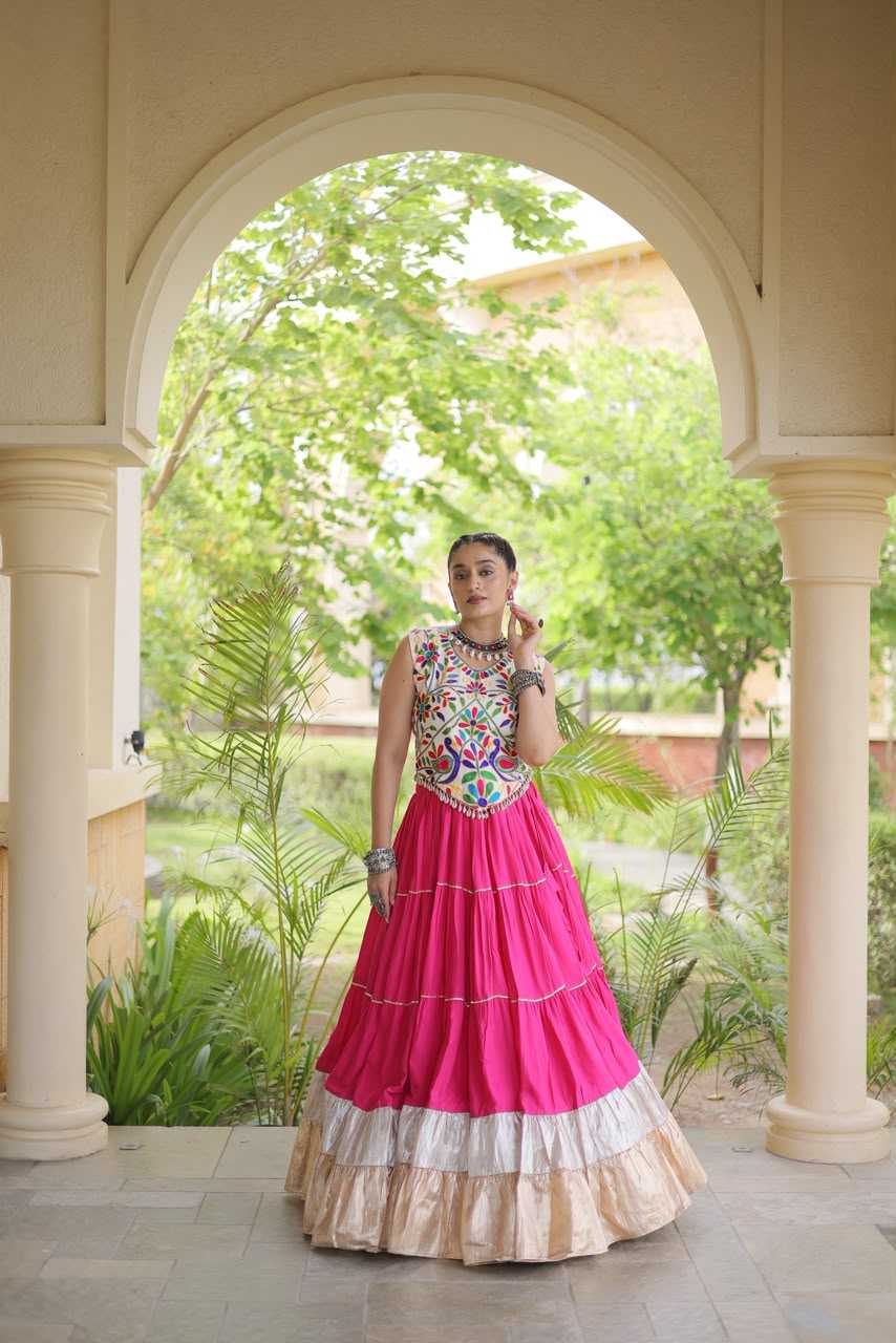 Rayon Designer Lehenga in Brown